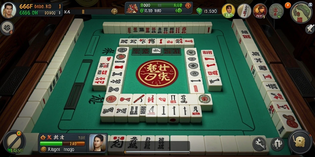 Tangkapan layar gameplay <strong>666F</strong> yang menampilkan keseruan bermain Mahjong.