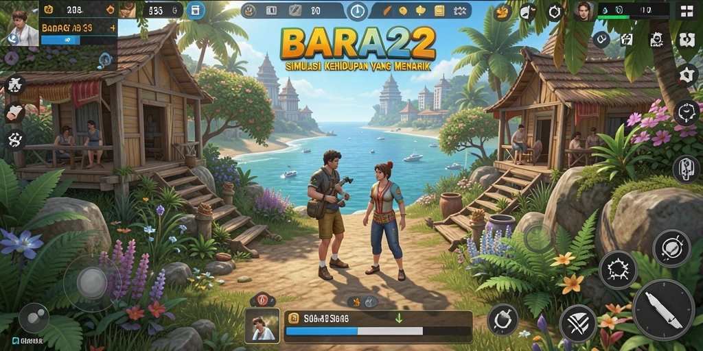 Tampilan gameplay BARA22 dengan karakter dan lingkungan yang realistis.