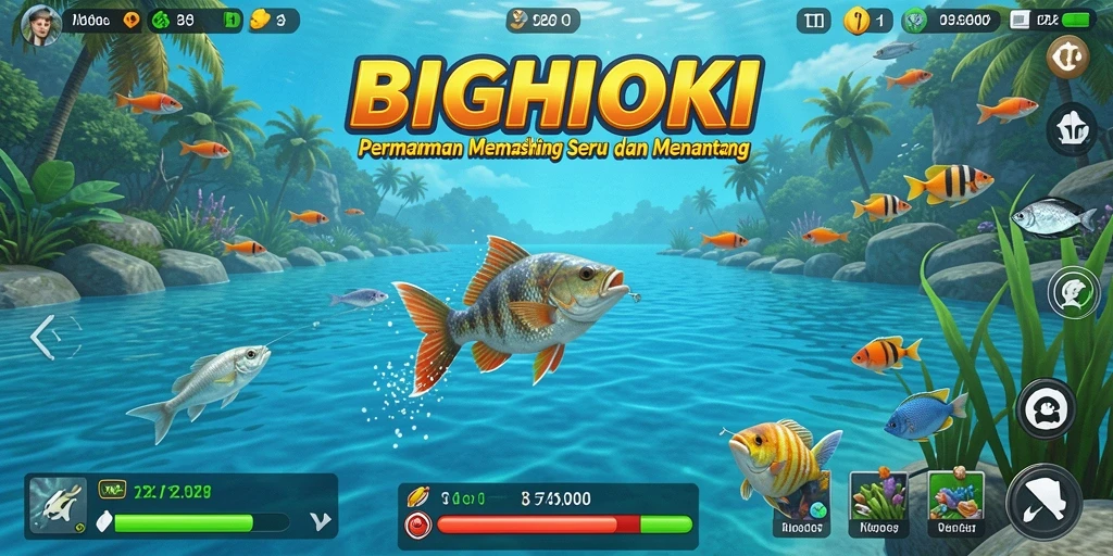 Gameplay BIGHOKI yang seru dan realistis saat memancing.