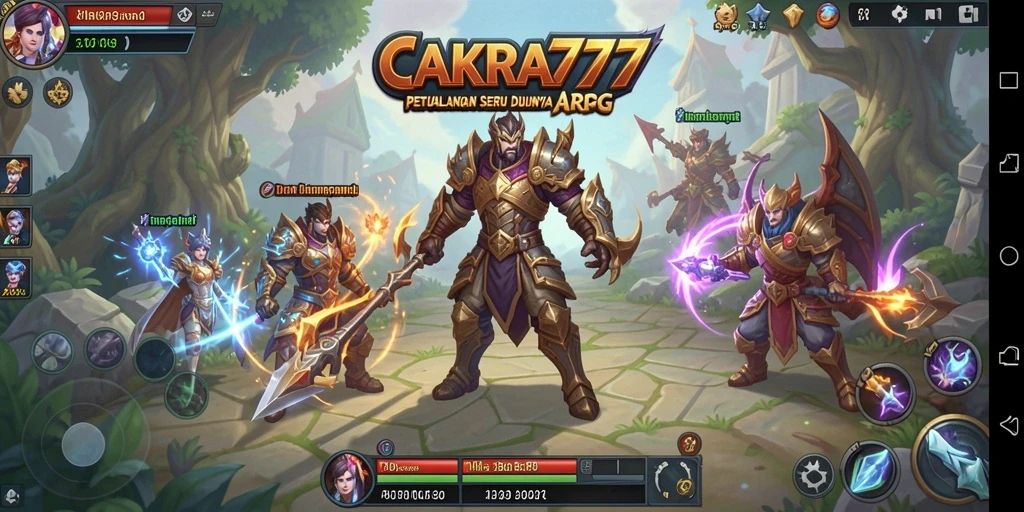 Screenshot gameplay yang memukau dari CAKRA777, menampilkan pertarungan epik.