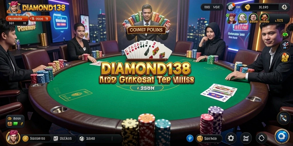 Tampilan gameplay Poker seru dan menegangkan di DIAMOND138.