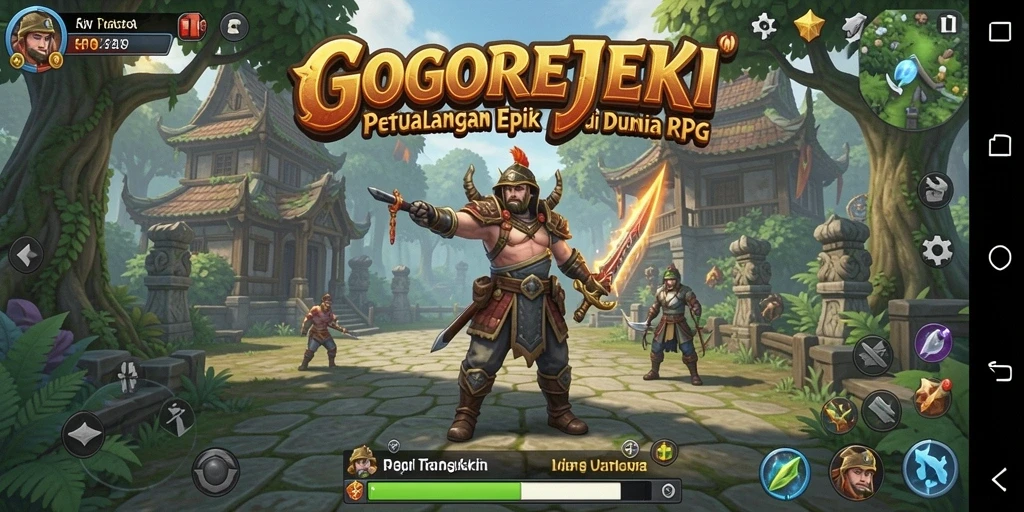 Screenshot GOGOREJEKI menampilkan pertarungan seru dan grafis yang menakjubkan.