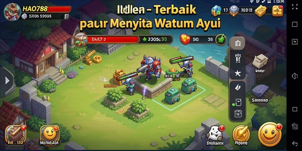 Screenshot HAO788 menunjukkan gameplay Idle yang mendebarkan dan menciptakan dunia virtual yang dinamis.