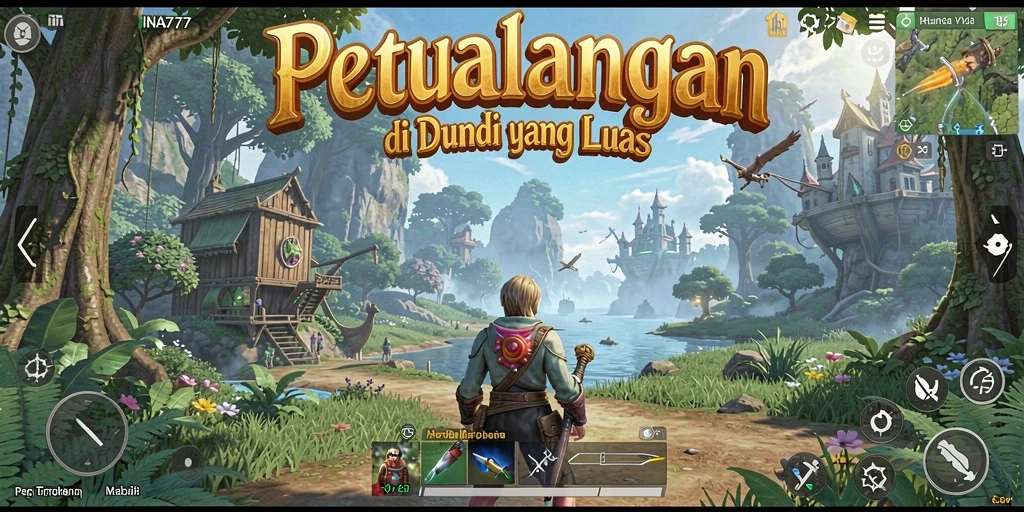 Screenshot utama INA777 menampilkan gameplay menjelajahi dunia terbuka yang menakjubkan.