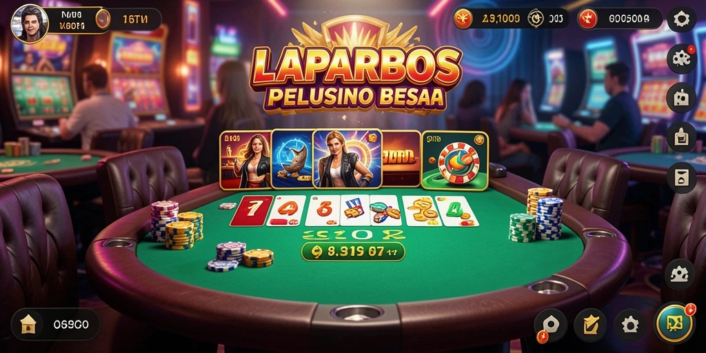Screenshot utama LAPARBOS menunjukkan gameplay Kasino yang seru.