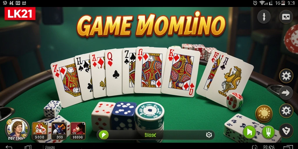 Screenshot gameplay LK21 yang menampilkan aksi domino yang menarik.