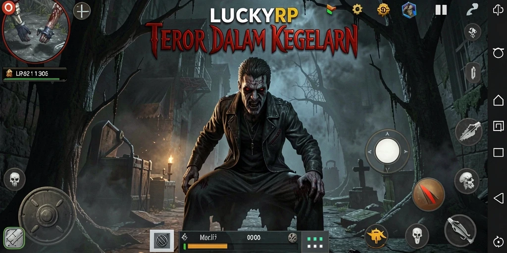 Tangkapan layar LUCKYRP dengan suasana gameplay yang mencekam.