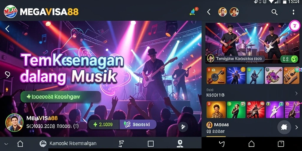 Screenshot utama MEGAVISA88 menunjukkan keseruan bermain musik.