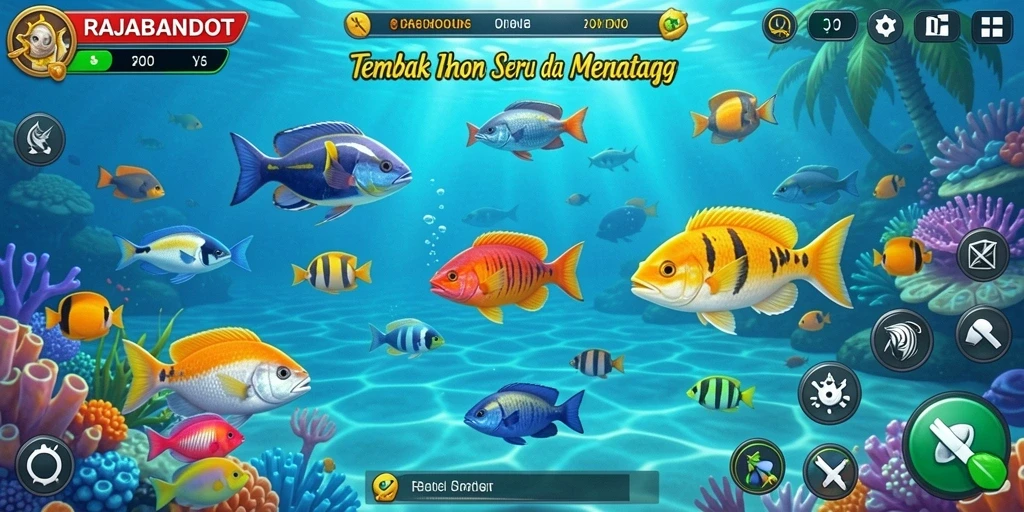 Tangkapan layar menunjukkan aksi menembak ikan di RAJABANDOT.