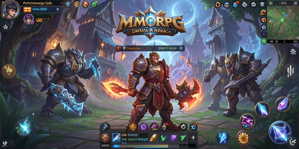 Tangkapan layar utama RVIP3 menampilkan pertarungan epik dalam MMORPG.