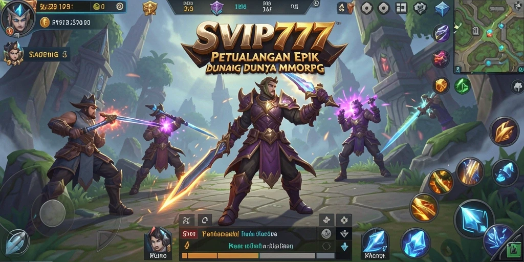 Screenshot utama gameplay SVIP777 yang menampilkan aksi pertempuran seru.